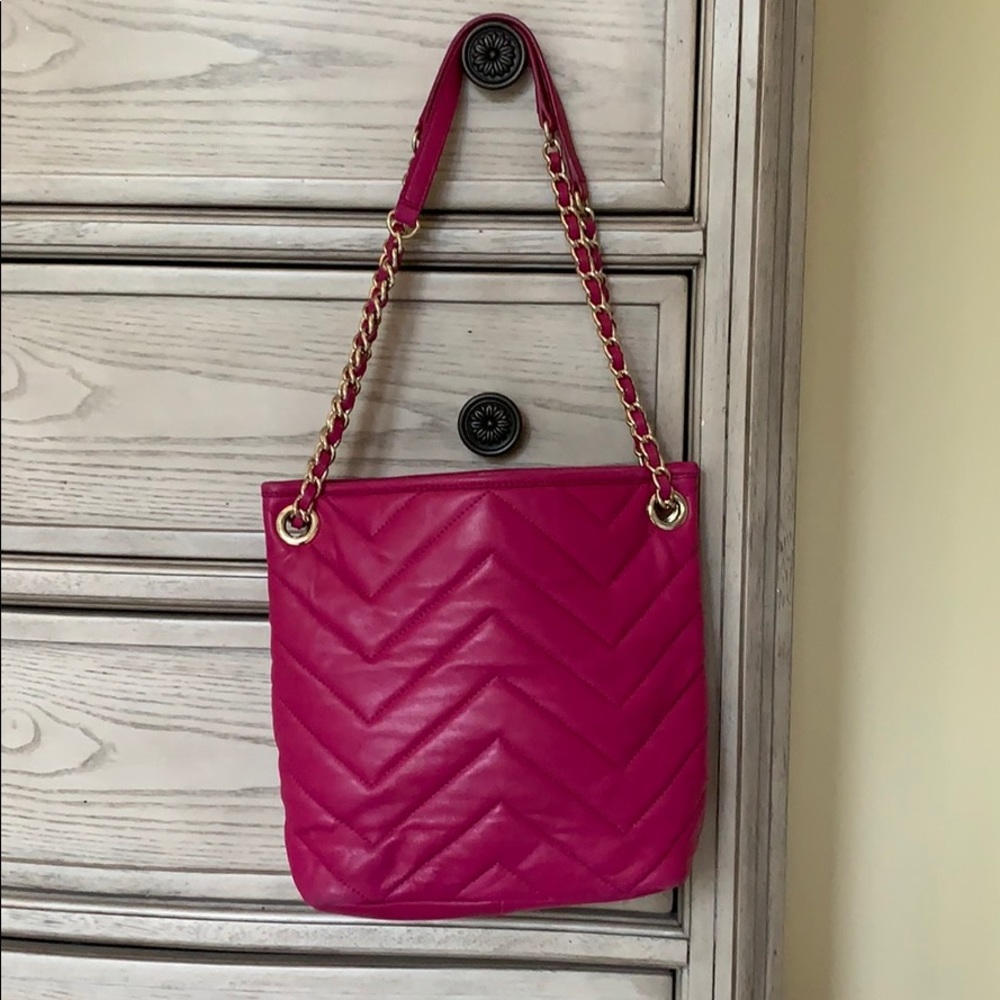 Talbots Quilted leather convertible strap purse